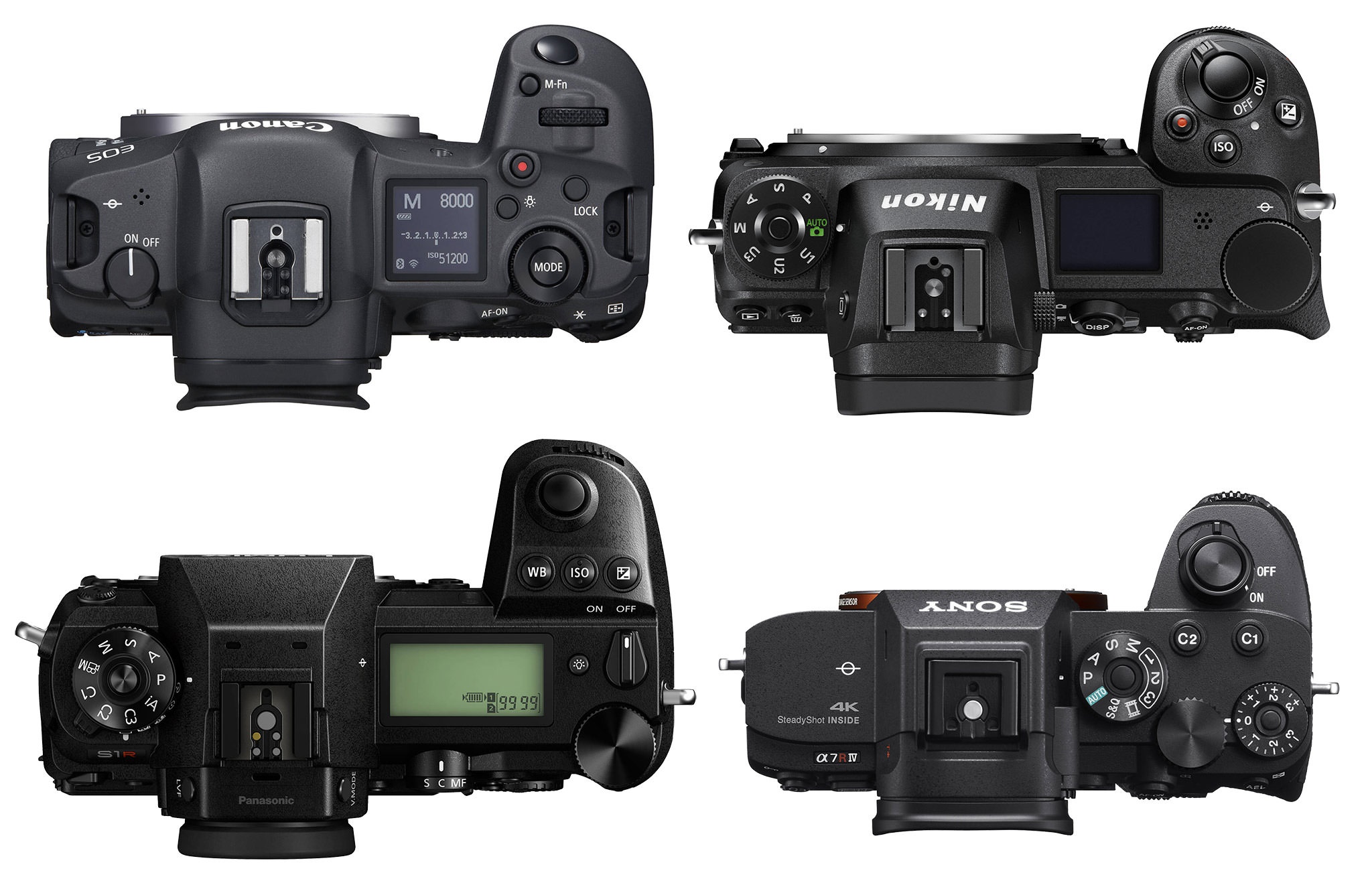 Canon-EOS-R5-vs-Nikon-Z7-vs-Panasonic-S1R-vs-Sony-A7R-IV-Top